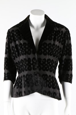 Lot 3 - A Maggy Rouff couture cut velvet jacket, late...