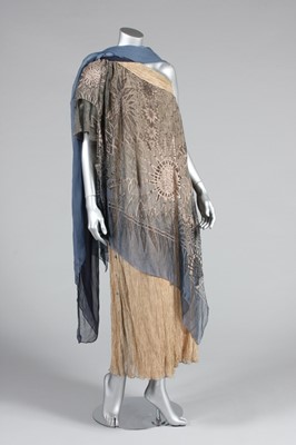 Lot 65 - A Zandra Rhodes gold tree-bark crepe and...