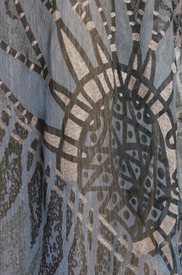 Lot 65 - A Zandra Rhodes gold tree-bark crepe and...