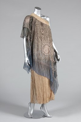 Lot 65 - A Zandra Rhodes gold tree-bark crepe and...