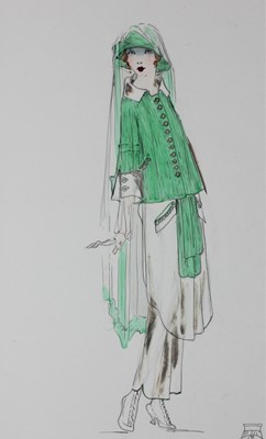Lot 70 - Lucile studio fashion sketches, circa 1916,...