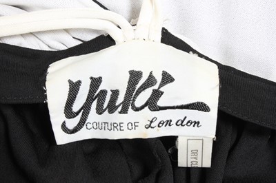 Lot 85 - A Yuki draped black and white jersey dress,...