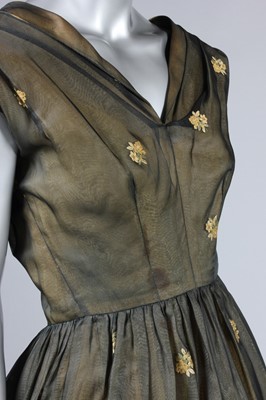 Lot 86 - A Christian Dior London embroidered gauze...