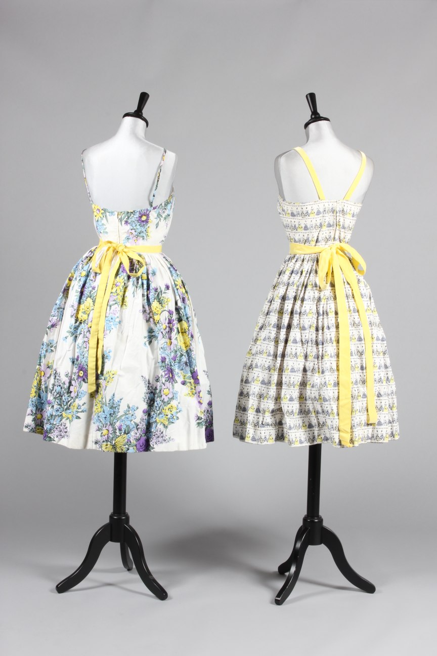 Lot 88 Three printed cotton cocktail dresses, 1950s,