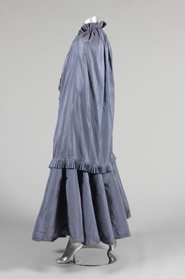 Lot 96 - A Lanvin couture blue silk faille evening cape,...