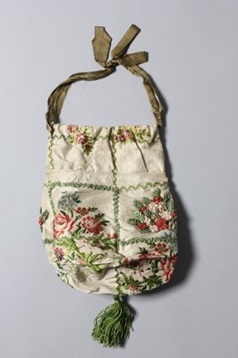 Lot 102 - A lady's reticule of 1760s Spitalfield's silk...