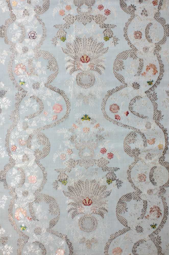 Lot 108 - Two brocaded silk loom widths, circa 1720-35,...