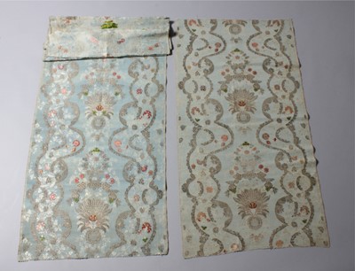 Lot 108 - Two brocaded silk loom widths, circa 1720-35,...