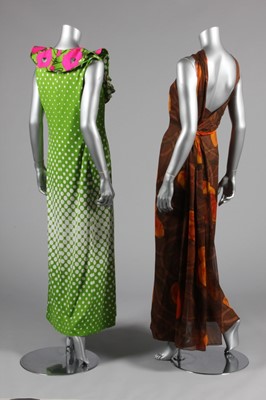 Lot 111 - A Pierre Cardin printed jersey maxi dress,...