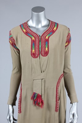 Lot 114 - A rare Jean Patou couture embroidered wool...