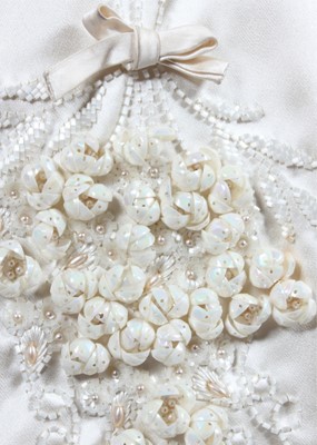 Lot 120 - A Maison Worth couture ivory satin bridal gown,...