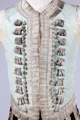 Lot 124 - A good embroidered rose satin matador cape,...