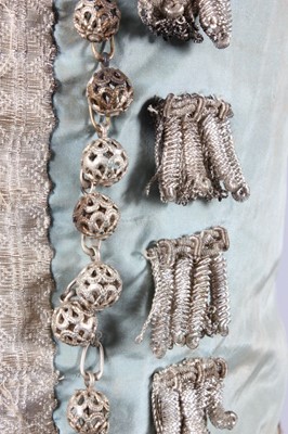 Lot 124 - A good embroidered rose satin matador cape,...