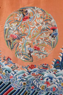 Lot 251 - A fine apricot silk embroidered semi-formal...