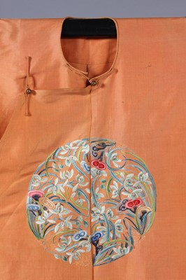Lot 251 - A fine apricot silk embroidered semi-formal...
