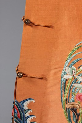 Lot 251 - A fine apricot silk embroidered semi-formal...