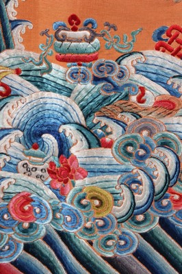 Lot 251 - A fine apricot silk embroidered semi-formal...