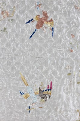 Lot 257 - A Chinese embroidered quilted coverlet, late...