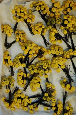Lot 243 - Five boxes of silk flowers sprays and posies,...