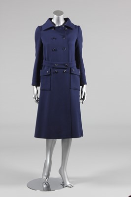 Lot 238 - A Courreges navy wool coat, circa 1970,...