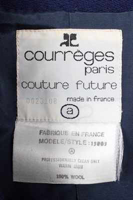 Lot 238 - A Courreges navy wool coat, circa 1970,...