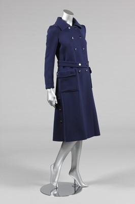 Lot 238 - A Courreges navy wool coat, circa 1970,...