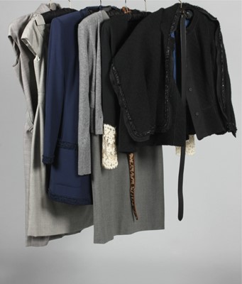 Lot 230 - A Lancetti couture navy silk crepe evening...