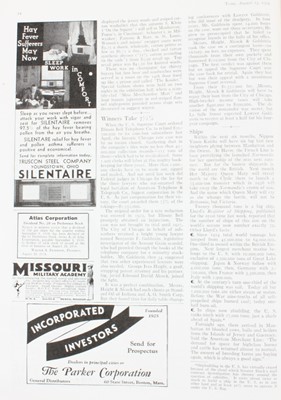 Lot 226 - Time Magazine, August 13th, 1934 which...