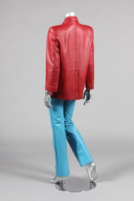 Lot 222 - An Azzedine Alaia soft black leather skirt and...