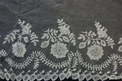 Lot 430 - A Honiton appliqué bridal veil, circa 1820-30,...