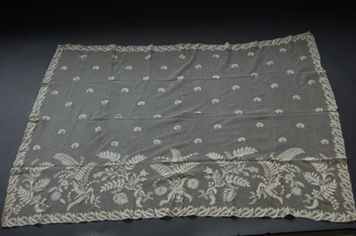 Lot 428 - A Honiton appliqué bonnet veil, circa 1830,...