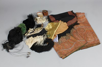 Lot 128 - A striped brown silk day dress, circa 1865,...