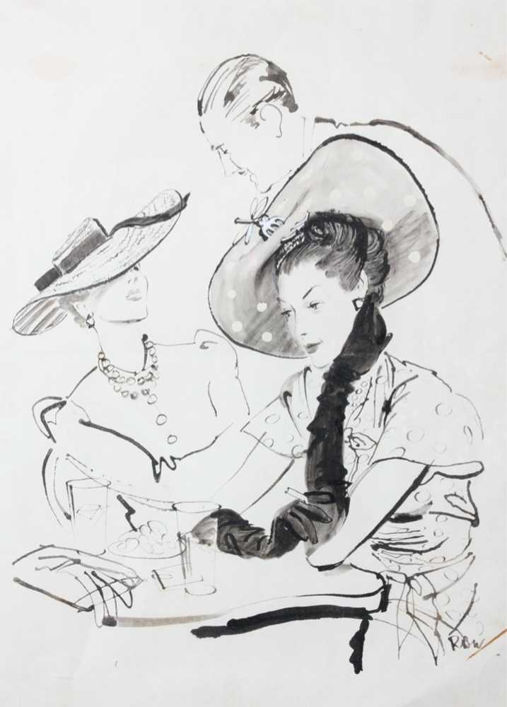 Lot 130 - Rene Bouet Willaumez fashion sketch 'Cotton...