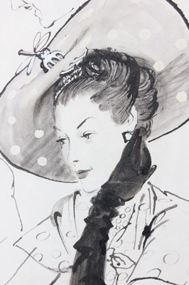 Lot 130 - Rene Bouet Willaumez fashion sketch 'Cotton...