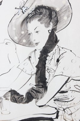 Lot 130 - Rene Bouet Willaumez fashion sketch 'Cotton...