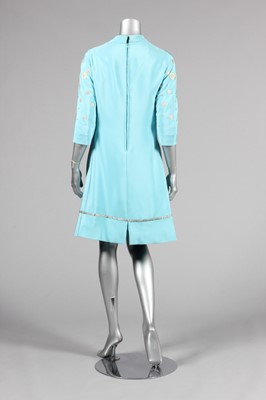 Lot 134 - A Carven couture turquoise silk crepe cocktail...
