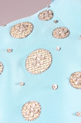 Lot 134 - A Carven couture turquoise silk crepe cocktail...