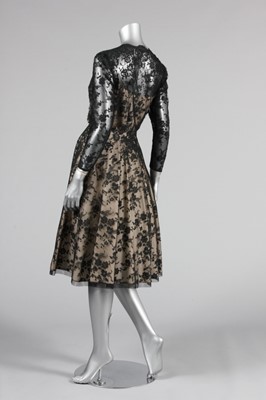 Lot 136 - A Nina Ricci couture black Chantilly lace...