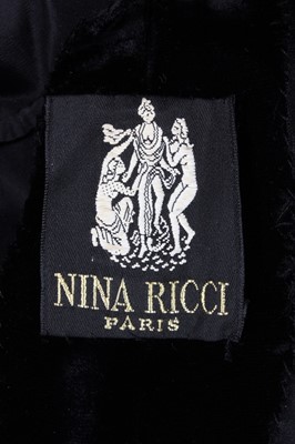Lot 138 - A Nina Ricci couture black velvet cocktail...