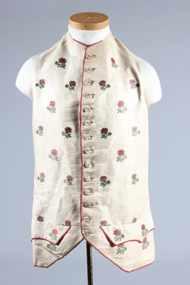 Lot 140 - Two gentlemen's waistcoats, 1760-70, one of...