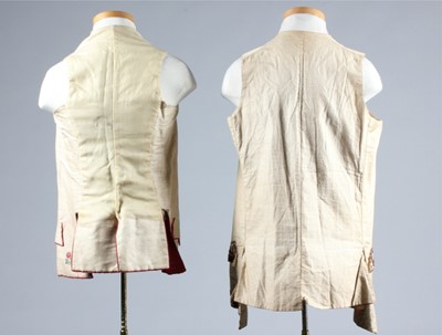 Lot 140 - Two gentlemen's waistcoats, 1760-70, one of...