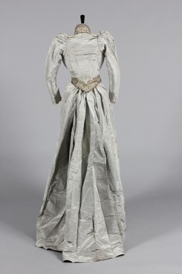 Lot 142 - A good Russell & Allen grey moire evening gown,...