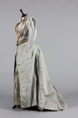 Lot 142 - A good Russell & Allen grey moire evening gown,...
