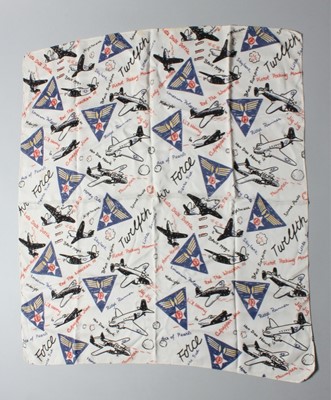 Lot 152 - Two World War II printed scarves, one with the...