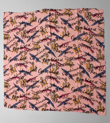 Lot 152 - Two World War II printed scarves, one with the...