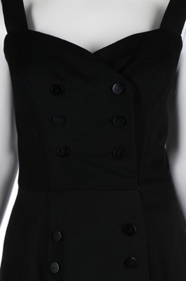 Lot 157 - A Jean Dessès black wool dinner dress, circa...