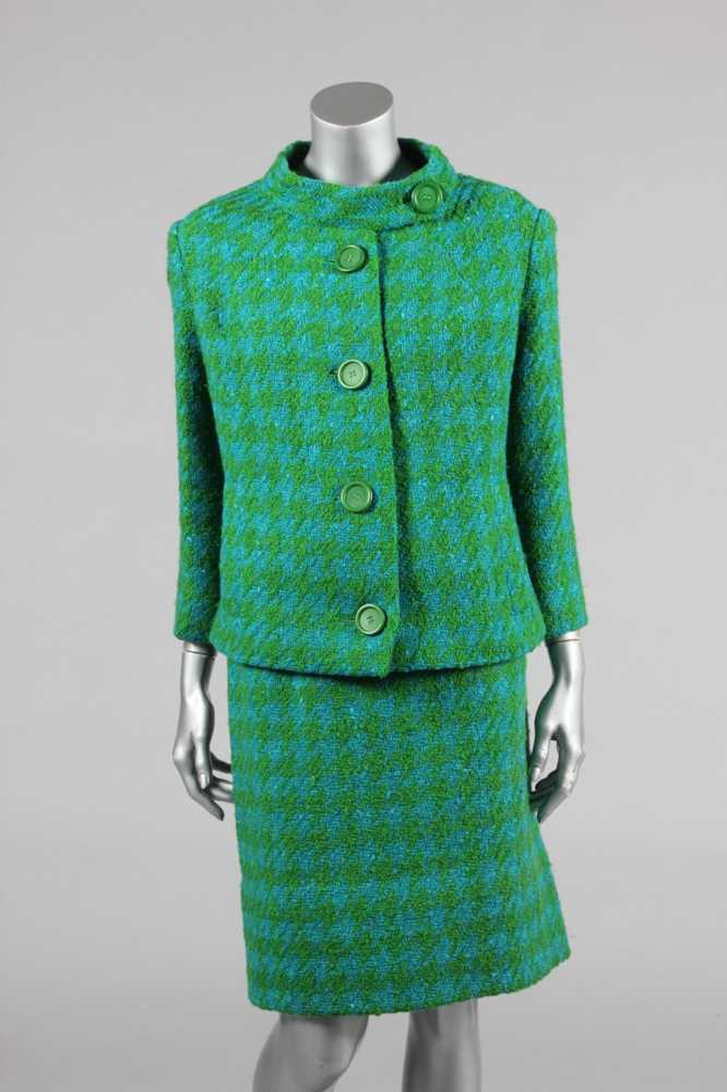 Lot 158 - A Pierre Cardin green and blue houndstooth...