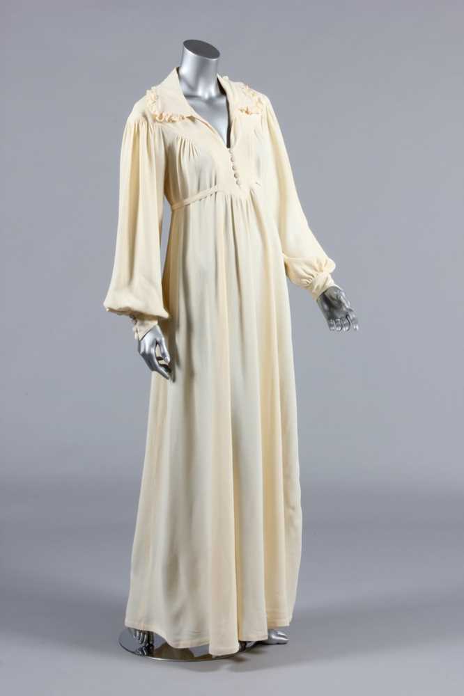 Lot 184 - An Ossie Clark for Radley ivory moss crepe...