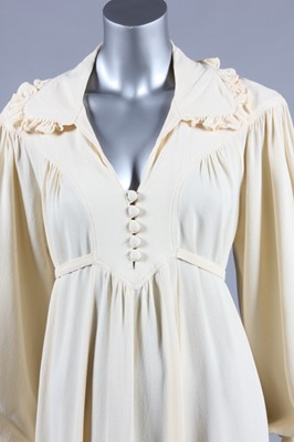 Lot 184 - An Ossie Clark for Radley ivory moss crepe...