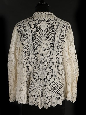 Lot 329 - A Honiton bobbin lace jacket, 1860s, worked...